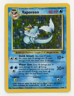 Vaporeon Holo - Pokemon 1999 Jungle #12 NM-MT - Image 1