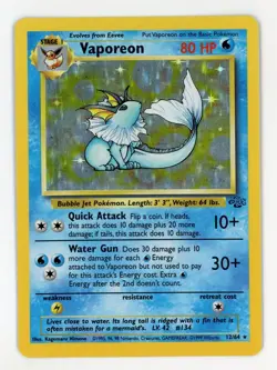 Vaporeon Holo - Pokemon 1999 Jungle #12 NM-MT - Image 1