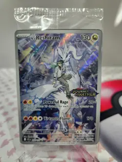 Pokemon TCG - N’s Reshiram 167/159 - Journey Together - Promo Stamp - SEALED - Image 1