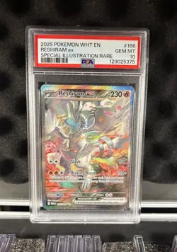 2025 Pokemon White Flare EN Reshiram Ex Special Illustration Rare #166 PSA 10 - Image 1