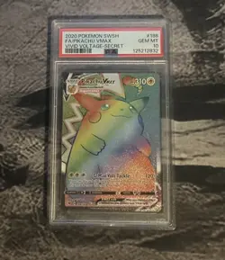 PIKACHU VMAX #188 PSA 10 • 2020 POKEMON SWORD & SHIELD VIVID VOLTAGE SECRET FA - Image 1