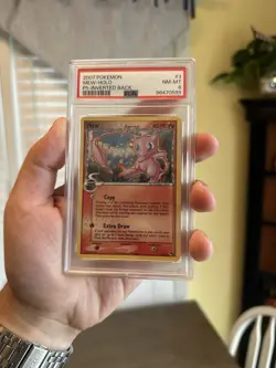 Mew Delta Species 3/17 Pop Series 5 Holo Card Inverted Back Error PSA 8 - Image 1