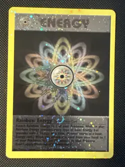 Rainbow Energy 17/82 Team Rocket Holo Pokemon TCG SWIRL! - Image 4