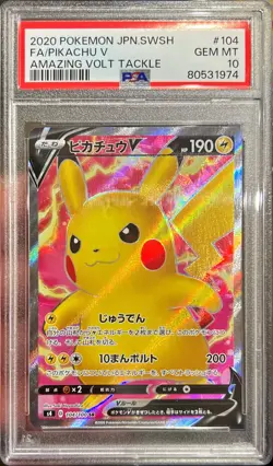 2020 Pokemon Japanese Amazing Volt Tackle Pikachu V Full Art SR 104/100 PSA 10 - Image 1