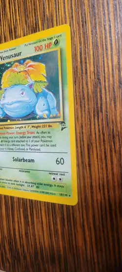 Pokemon TCG Base Set 2 Venusaur 18/130 Holo Rare MP - Image 3