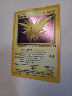 Zapdos 15/62 - Fossil Set - Rare Holo - Vintage WOTC Pokemon Card - LP* - Image 4