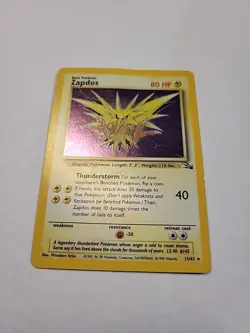 Zapdos 15/62 - Fossil Set - Rare Holo - Vintage WOTC Pokemon Card - LP* - Image 5
