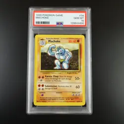 PSA 10 Machoke 34/102 Pokemon Base Set 1999 Non Holo Card - Image 1