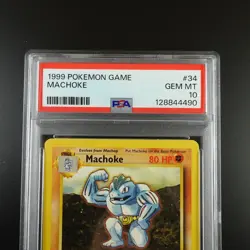 PSA 10 Machoke 34/102 Pokemon Base Set 1999 Non Holo Card - Image 2