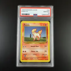 PSA 10 Ponyta 60/102 Pokemon Base Set 1999 Non Holo Graded Card - Image 1