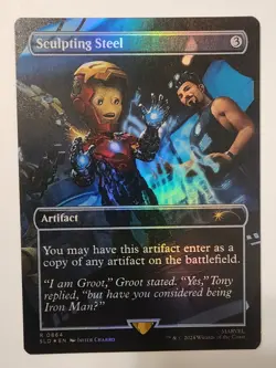 Mtg Secret Lair Sculpting Steel Borderless NM Rainbow Foil - Image 1