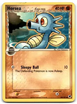 2006 EX - Dragon Frontiers Pokemon Horsea Basic/Common #50 - Image 1