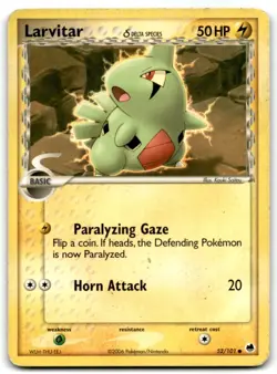 2006 EX - Dragon Frontiers Pokemon Larvitar Basic/Common #52 - Image 1
