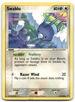 2005 Pokemon EX Emerald Pokemon Swablu 67/106 Basic/Common #67 - Image 1