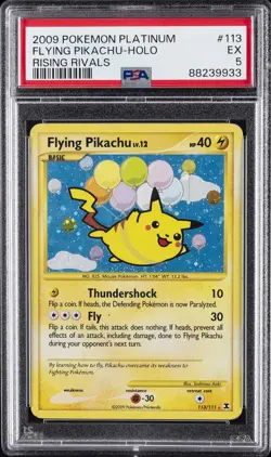 2009 POKEMON PLATINUM RISING RIVALS #113 FLYING PIKACHU-HOLO PSA 5 - Image 1