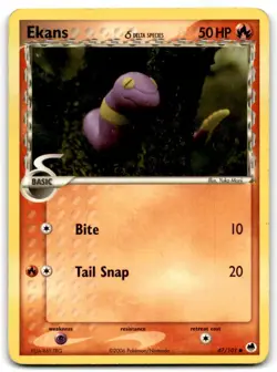 2006 EX - Dragon Frontiers Pokemon Ekans Basic/Common #47 - Image 1