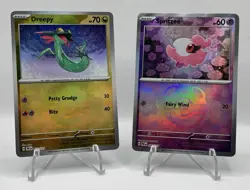 Pokemon TCG Dreepy + Spritzee Prismatic Evolution Masterball Reverse Holo BUNDLE - Image 1