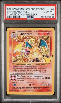2021 POKEMON CELEBRATIONS CLASSIC COLL #4 CHARIZARD-HOLO PSA 10 - Image 1