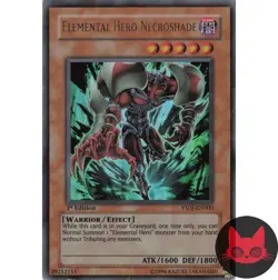 Yugioh Elemental HERO Necroshade YSDJ-EN000 Ultra Rare 1st Edition LP - Image 1