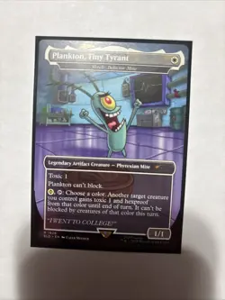 Plankton Tiny Tyrant Borderless NM Spongebob Secret Lair MTG Magic the Gathering - Image 1