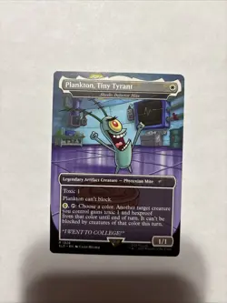 Plankton Tiny Tyrant Borderless NM Spongebob Secret Lair MTG Magic the Gathering - Image 2