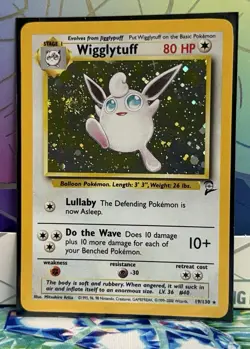 Pokemon TCG Wigglytuff Base Set 2 19/130 Holo Unlimited Holo Rare Vintage - Image 1