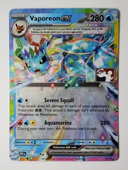 Near Mint - Pokemon Stamped Holo Vaporeon ex 023/131 - Prize Pack Series 7 - Image 1