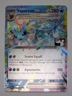 Near Mint - Pokemon Stamped Holo Vaporeon ex 023/131 - Prize Pack Series 7 - Image 4