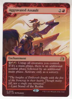 MTG Wilds Of Eldraine Enchanting Tales Card #39 Aggravated Assault - Image 1