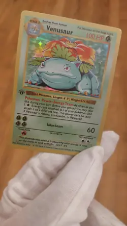 Venusaur 1st Edition shadowless - 15/102 Pokemon Base Set 1999 - Holo Artcard - Image 1