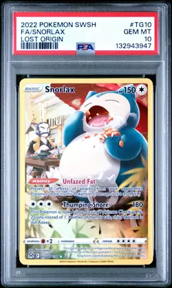 Pokemon SNORLAX Full Art HOLO Lost Origin #TG10 ENG ~ PSA 10 - Image 1
