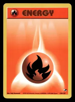 Fire Energy 128/132 Gym Challenge WOTC Pokemon NM - Image 1