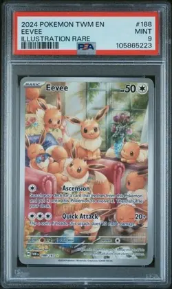 EEVEE #188 PSA 9 • 2024 POKEMON TWM EN-TWILIGHT MASQUERADE ILLUSTRATION RARE - Image 1