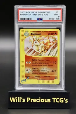 PSA 9 Rapidash 31/147 Aquapolis 2003 Reverse Holo Pokemon Card E Series WOTC - Image 1
