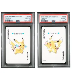 2000 POKEMON GOLD VERSION PLAYING CARDS JOKER #025A B PIKACHU PSA 10 set - Image 1