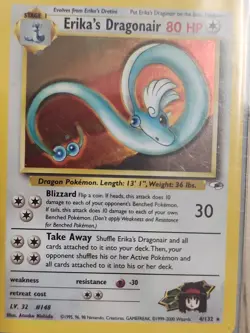 Pokemon TCG Erika's Dragonair Gym Heroes 4/132 Holo 1st Edition Holo Rare - Image 3