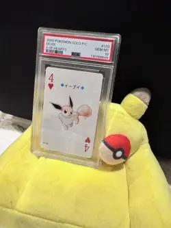 2000 POKEMON GOLD VERSION PLAYING CARDS 4 OF HEARTS #133 EEVEE PSA 10 - Image 3