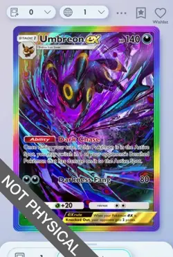 Pokemon TCG POCKET - Umbreon Rainbow Rare 2⭐, Wisdom of Sea and Sky, English - Image 1
