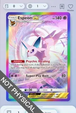 Pokemon TCG POCKET - Espeon Rainbow Rare 2⭐, Wisdom of Sea and Sky, English - Image 1
