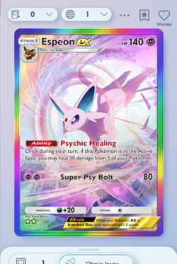 Pokemon TCG POCKET - Espeon Rainbow Rare 2⭐, Wisdom of Sea and Sky, English - Image 3