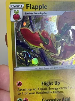 POKEMON FLAPPLE SWSH189 PROMO BLACK STAR COSMOS HOLO WITH HD SWIRL NM CARD PICS - Image 2