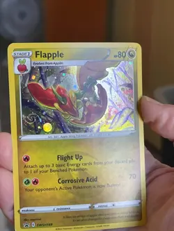 POKEMON FLAPPLE SWSH189 PROMO BLACK STAR COSMOS HOLO WITH HD SWIRL NM CARD PICS - Image 3