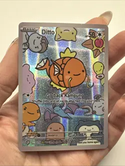 After Skool Hobby V2 62 Ditto Magikarp Holo Fan Art Card Genetic Mystery Pokemon - Image 3