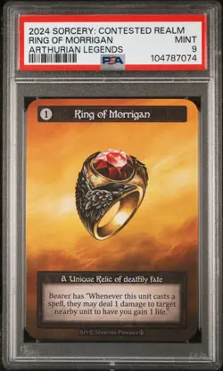 Sorcery Ring of Morrigan PSA 9 MINT Unique Relic Card Arthurian Legends RARE! - Image 1