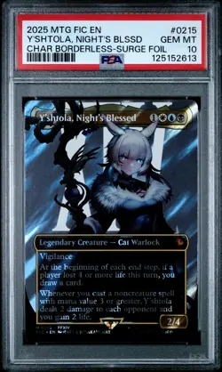 2025 MTG FINAL FANTASY COMMANDER #0215 Y'SHTOLA, NIGHT'S BLESSED PSA 10 - Image 1