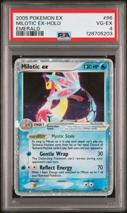 2005 POKEMON EX EMERALD #96 MILOTIC EX-HOLO PSA 4 - Image 1