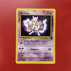 1999 Mewtwo #3 Black Star WB Pokemon the First Movie Promo LP - Image 1