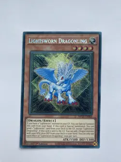 Yugioh Lightsworn Dragonling MP25-EN066 Prismatic Secret Rare 1st Edition - Image 1
