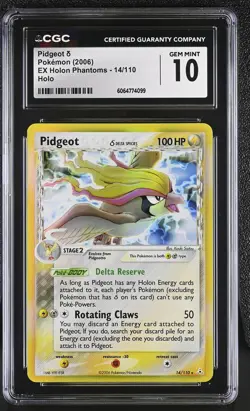 CGC 10 GEM MINT Pidgeot 2006 EX Holon Phantoms 14/110 Holo Pokemon Card - Image 1