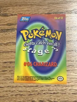 Pokemon Topps Charizard E6 of 12 Stage 3, Blue Label Non-Holo Card #06 Vintage - Image 2